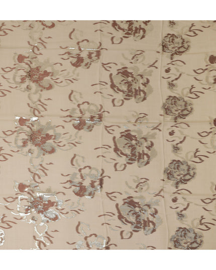 Sand Beige Silk Chiffon Garbasaar Fabric Piece