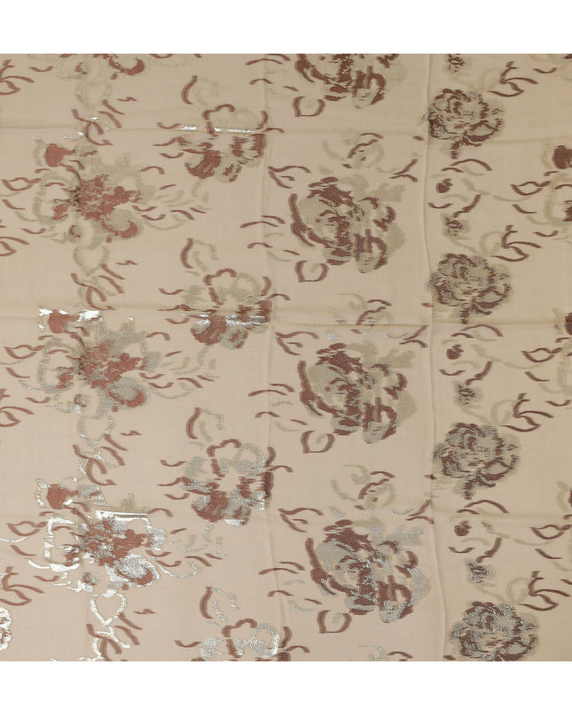 Sand Beige Silk Chiffon Garbasaar Fabric Piece