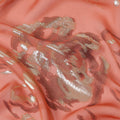 Coral Orange Silk Chiffon Garbasaar Fabric Piece