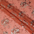 Coral Orange Silk Chiffon Garbasaar Fabric Piece
