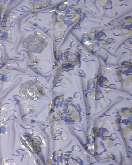 Lilac Purple Silk Chiffon Garbasaar Fabric Piece