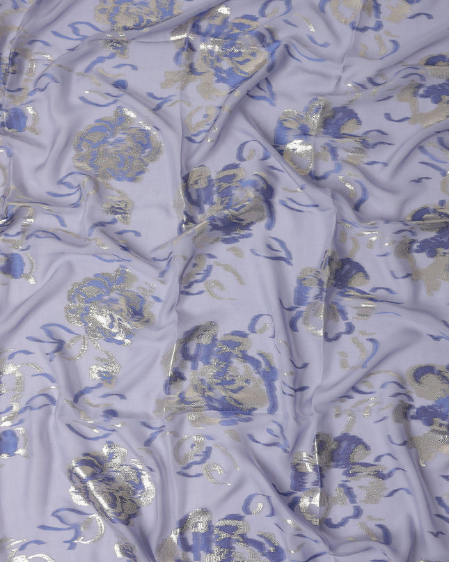 Lilac Purple Silk Chiffon Garbasaar Fabric Piece