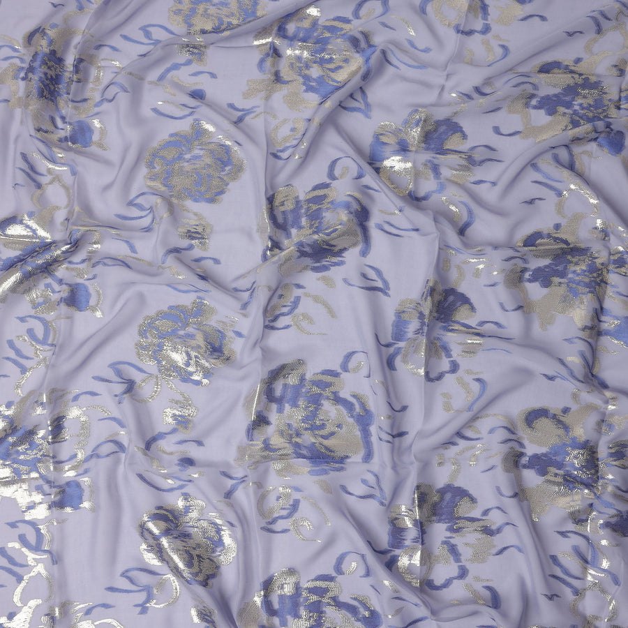 Lilac Purple Silk Chiffon Garbasaar Fabric Piece