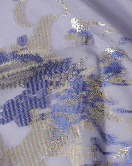 Lilac Purple Silk Chiffon Garbasaar Fabric Piece