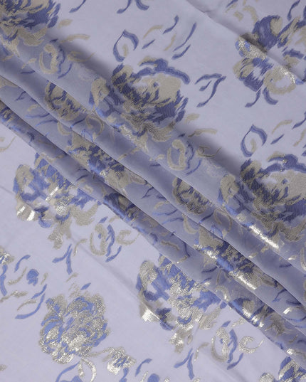 Lilac Purple Silk Chiffon Garbasaar Fabric Piece