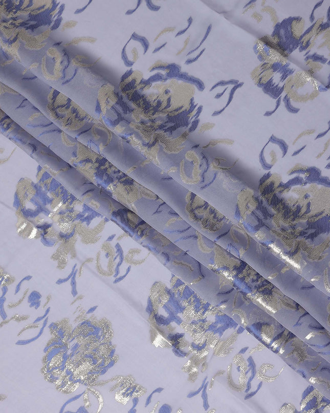 Lilac Purple Silk Chiffon Garbasaar Fabric Piece
