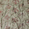 Pale Sage Green Silk Chiffon Garbasaar Fabric Piece