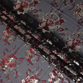 Charcoal Grey Silk Chiffon Garbasaar Fabric Piece