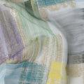 Lavender-Teal Multicolor Silk Chiffon Garbasaar Fabric Piece