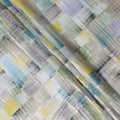 Lavender-Teal Multicolor Silk Chiffon Garbasaar Fabric Piece