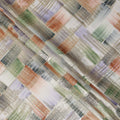 Terracotta Multicolor Silk Chiffon Garbasaar Fabric Piece