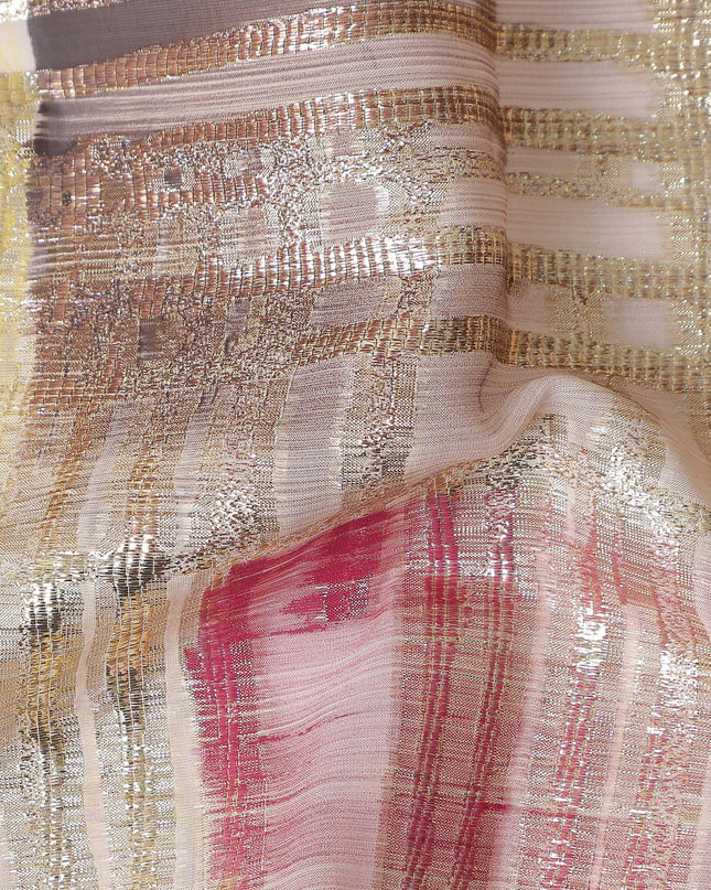 Sunset Multicolor Silk Chiffon Garbasaar Fabric Piece