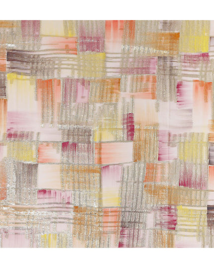 Sunset Multicolor Silk Chiffon Garbasaar Fabric Piece