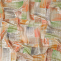 Peach-Sage Multicolor Silk Chiffon Garbasaar Fabric Piece