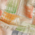 Peach-Sage Multicolor Silk Chiffon Garbasaar Fabric Piece