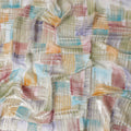 Teal-Rose Multicolor Silk Chiffon Garbasaar Fabric Piece