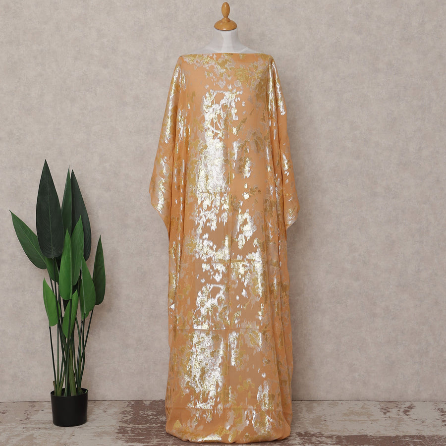 Apricot Peach Silk Chiffon Dirac Fabric Piece