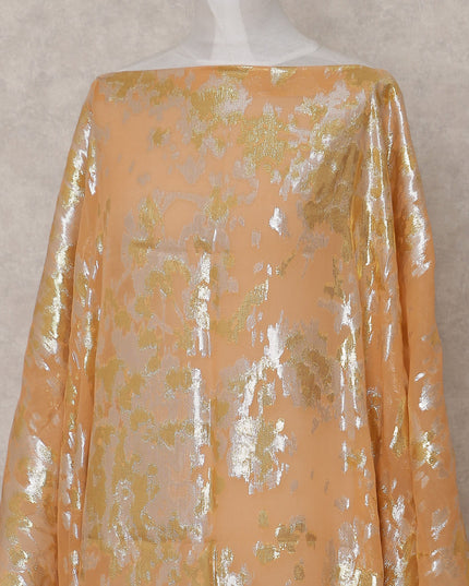 Apricot Peach Silk Chiffon Dirac Fabric Piece