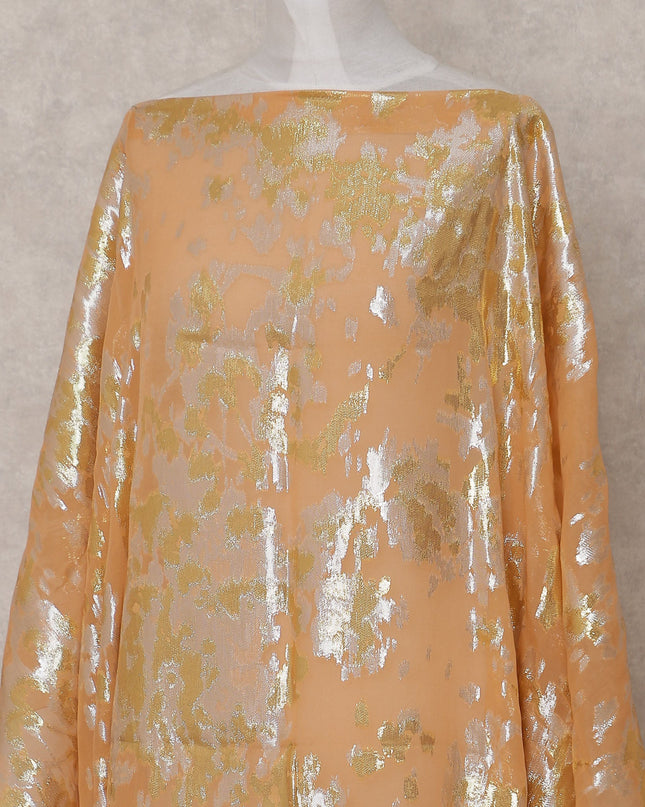 Apricot Peach Silk Chiffon Dirac Fabric Piece