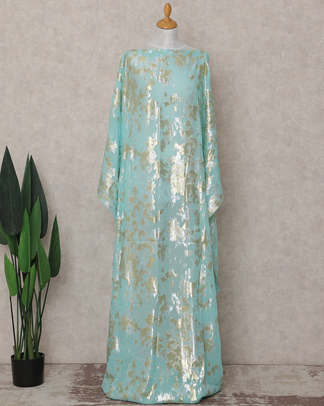 Seafoam Aqua Green Silk Chiffon Dirac Fabric Piece