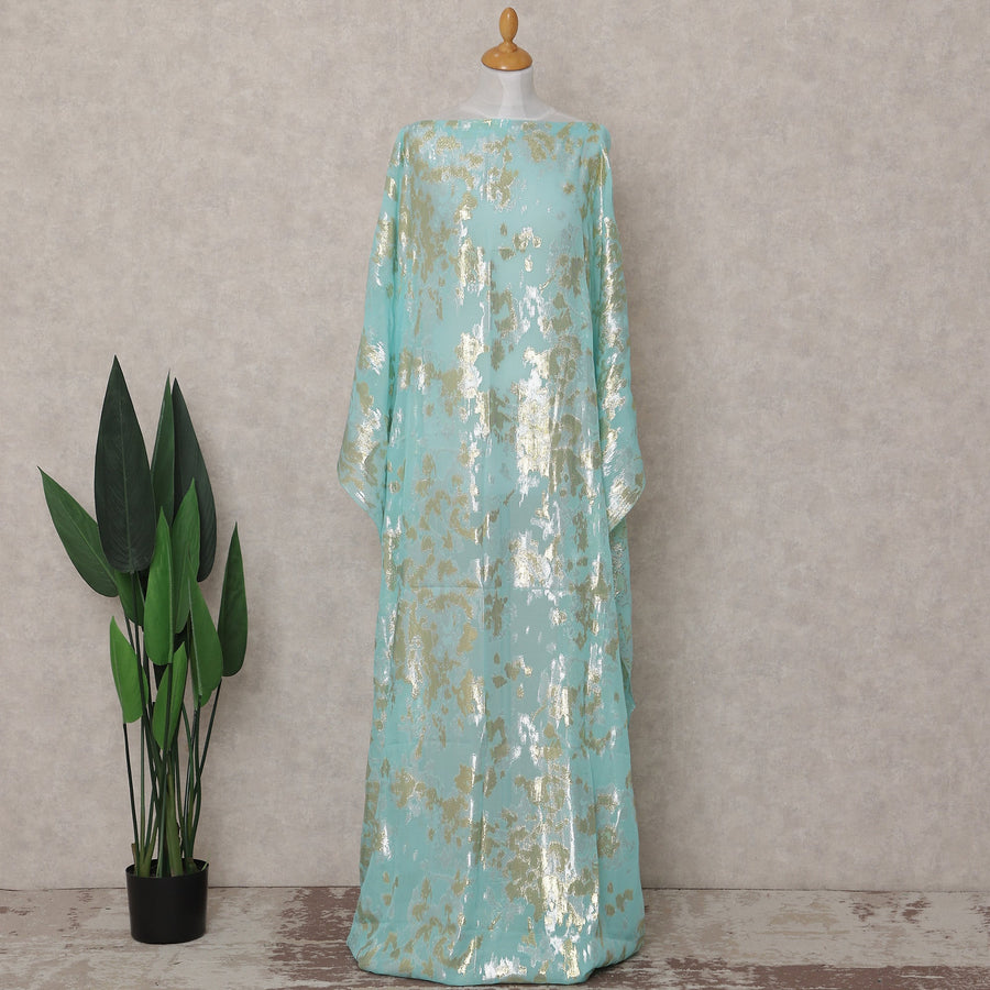 Seafoam Aqua Green Silk Chiffon Dirac Fabric Piece