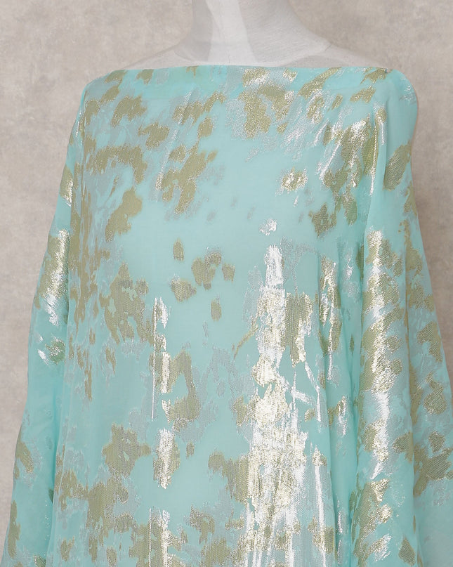 Seafoam Aqua Green Silk Chiffon Dirac Fabric Piece