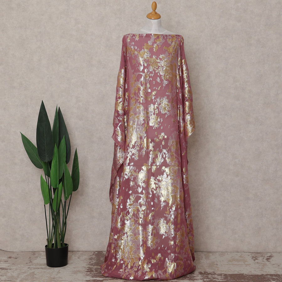 Dusty Rose Pink Silk Chiffon Dirac Fabric Piece