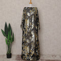 Onyx Black Silk Chiffon Dirac Fabric Piece