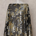 Onyx Black Silk Chiffon Dirac Fabric Piece