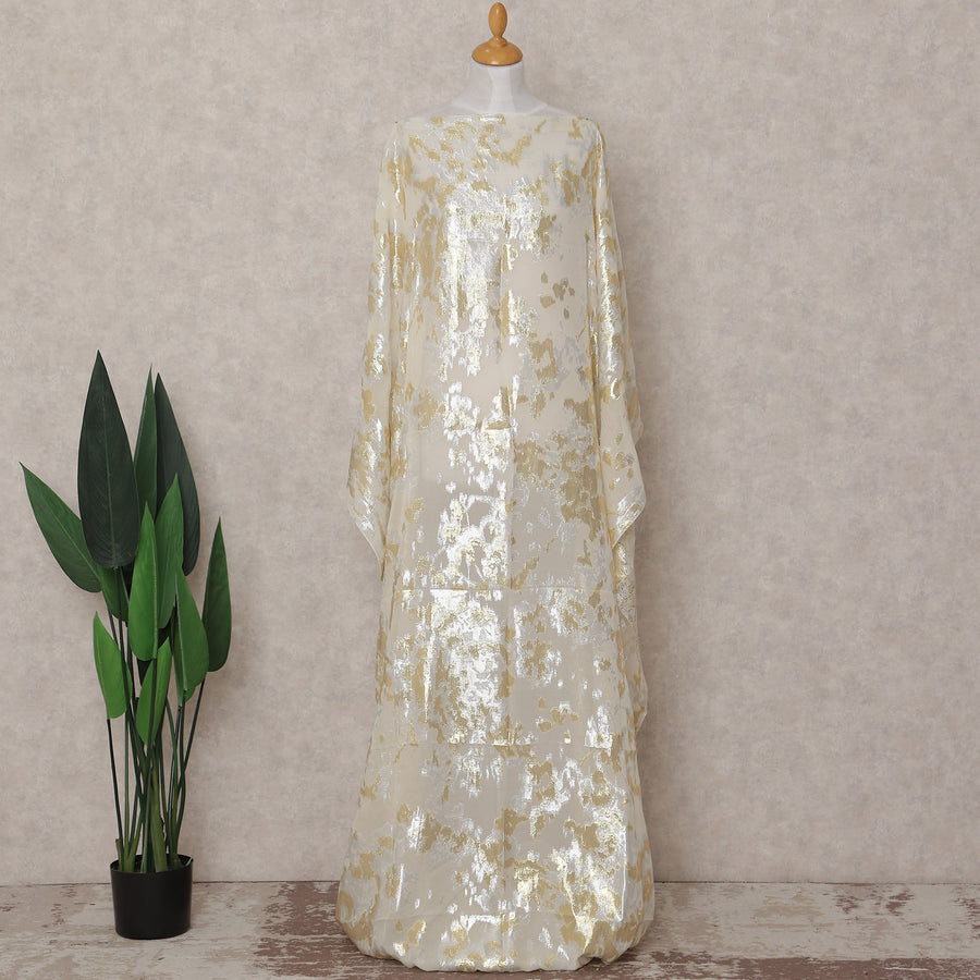 Ivory Cream Silk Chiffon Dirac Fabric Piece