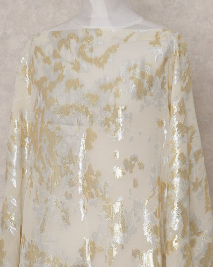 Ivory Cream Silk Chiffon Dirac Fabric Piece