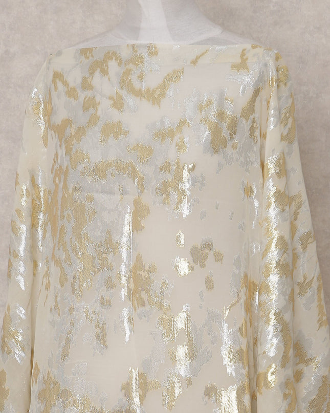 Ivory Cream Silk Chiffon Dirac Fabric Piece
