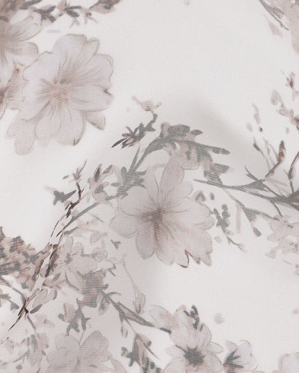 Mushroom Taupe Silk Chiffon Fabric 110cm | Regal Fabrics