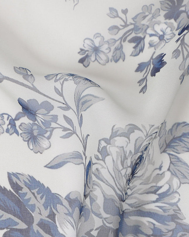 Slate Blue Silk Chiffon Fabric 110cm | Regal Fabrics