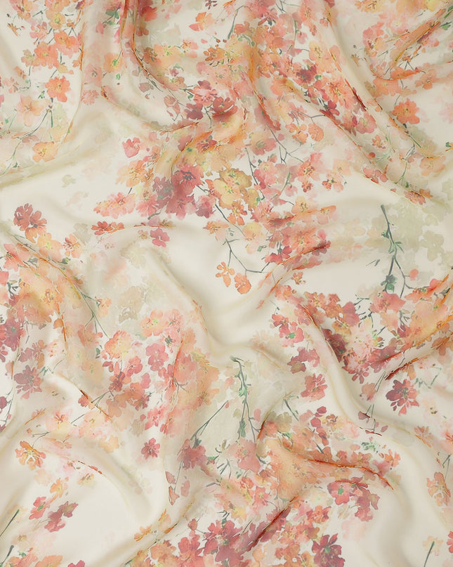 Coral Rust Silk Chiffon Fabric 110cm | Regal Fabrics