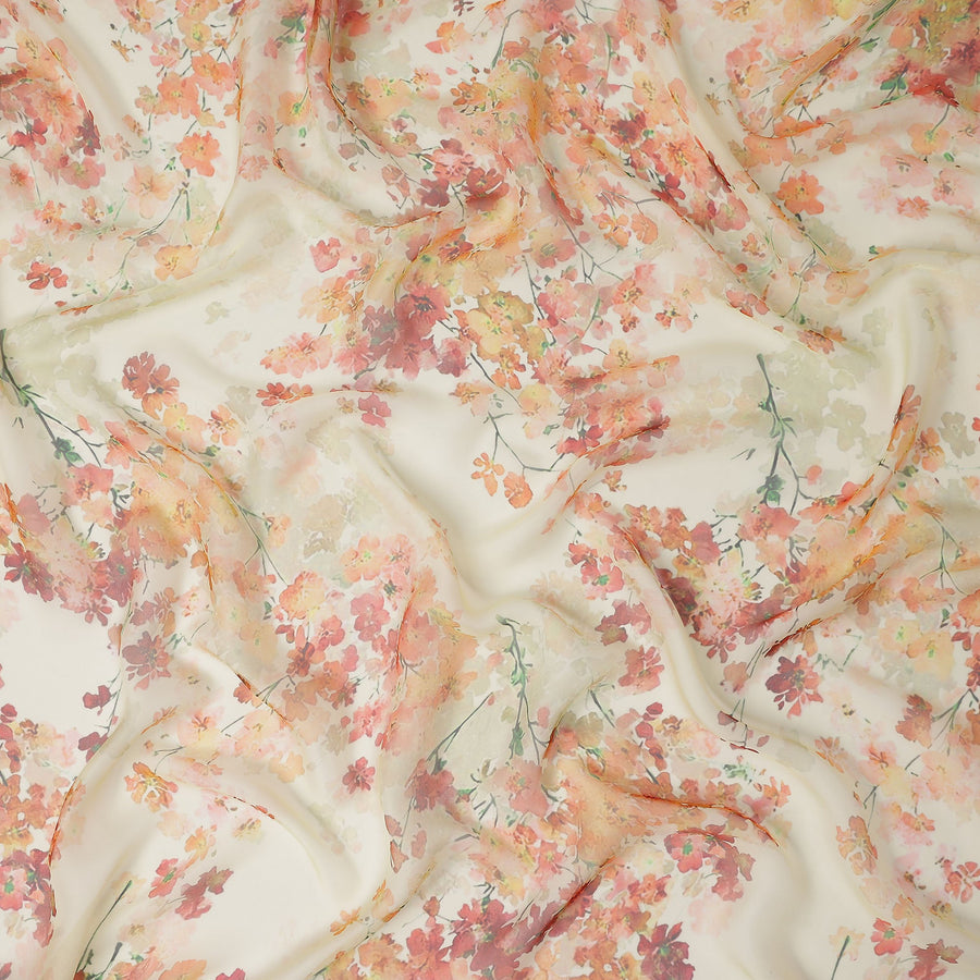 Coral Rust Silk Chiffon Fabric 110cm | Regal Fabrics