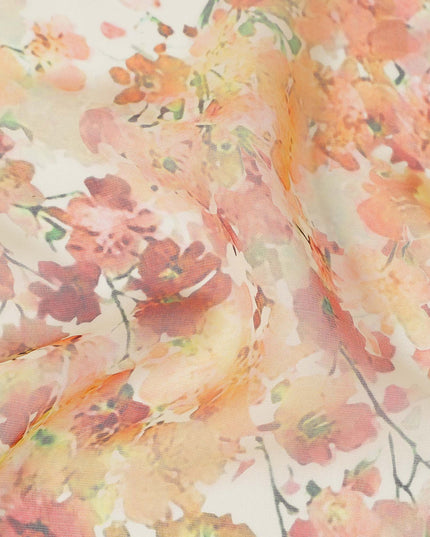 Coral Rust Silk Chiffon Fabric 110cm | Regal Fabrics