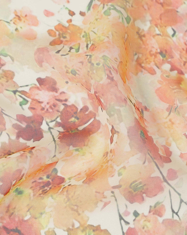 Coral Rust Silk Chiffon Fabric 110cm | Regal Fabrics