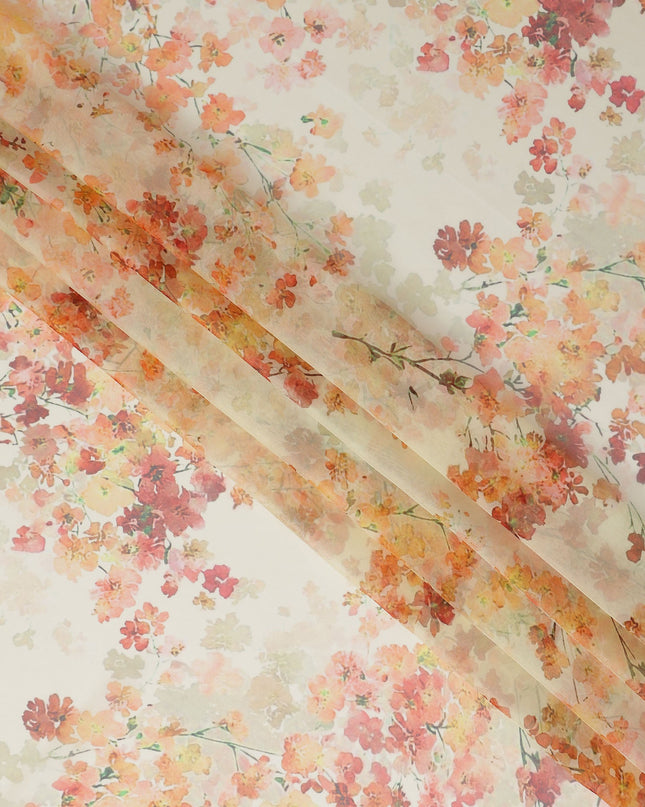 Coral Rust Silk Chiffon Fabric 110cm | Regal Fabrics