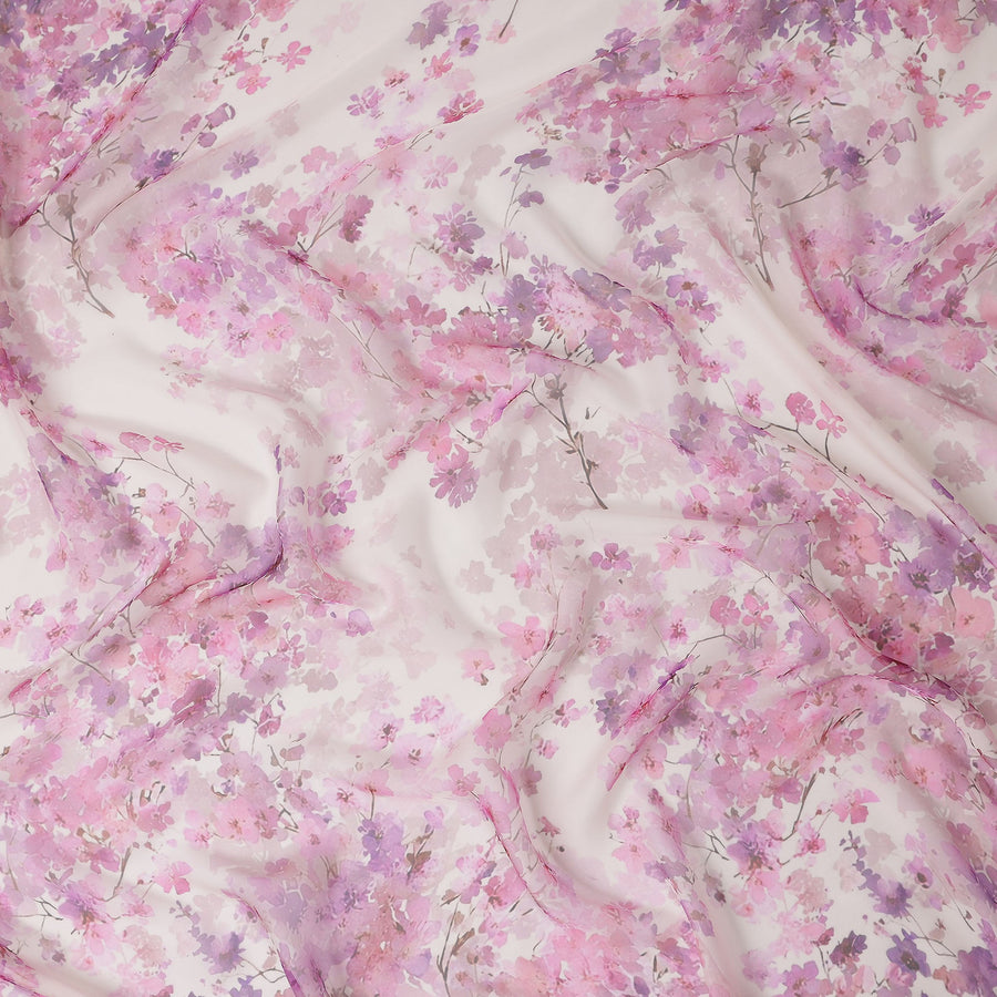 Orchid Pink Silk Chiffon Fabric 110cm | Regal Fabrics