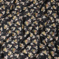 Onyx Black Bouquet Cotton Satin Fabric