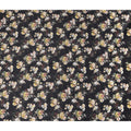 Onyx Black Bouquet Cotton Satin Fabric