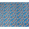 Cerulean Blue Bouquet Cotton Satin Fabric
