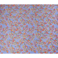 Periwinkle Blue Floral Cotton Satin Fabric