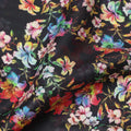 Vibrant Multicolor Floral Cotton Satin Fabric