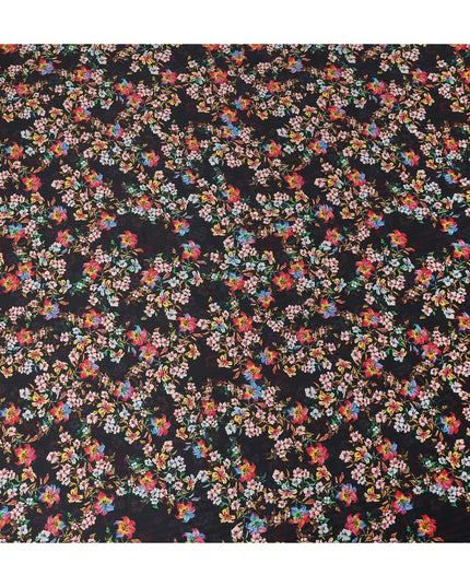 Vibrant Multicolor Floral Cotton Satin Fabric