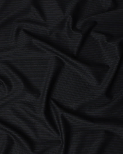 Jet Black Wool Suiting Fabric 150cm