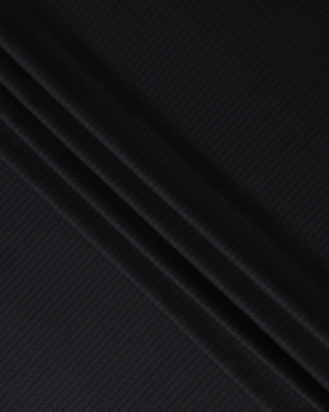 Jet Black Wool Suiting Fabric 150cm
