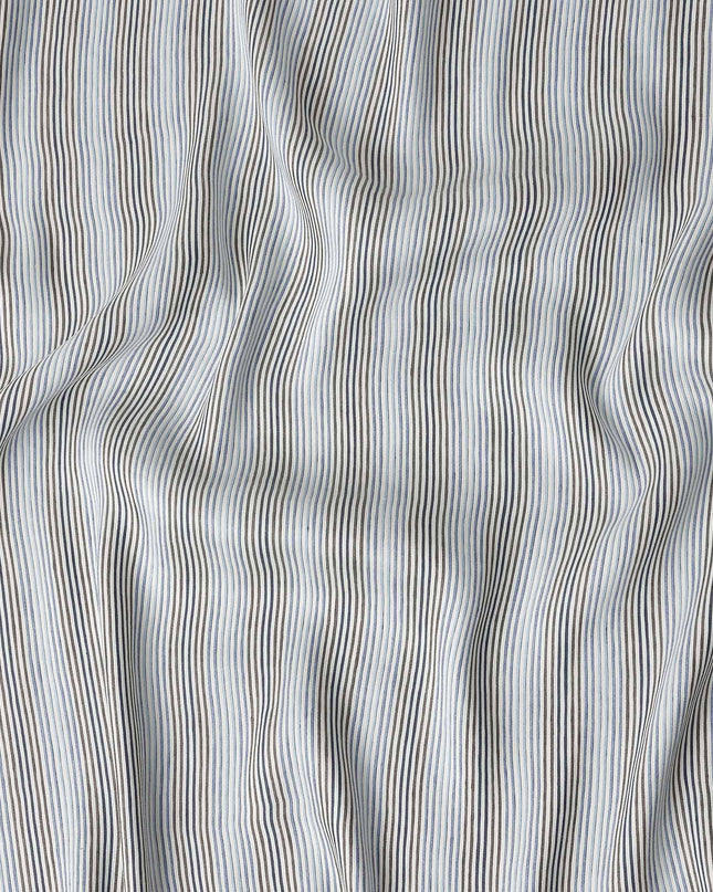 Ivory White Multistripe Cotton Shirting Fabric 150cm