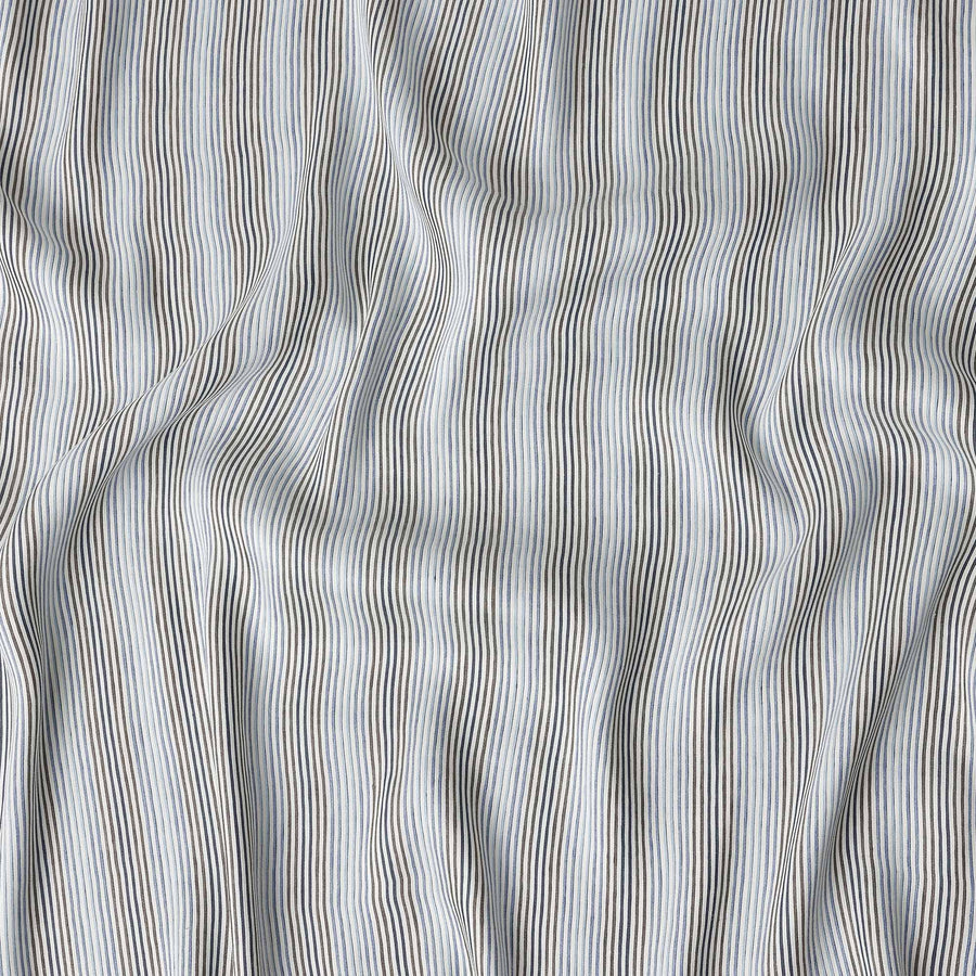 Ivory White Multistripe Cotton Shirting Fabric 150cm